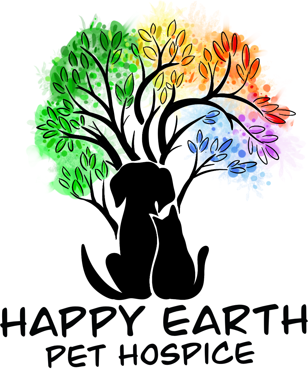 happy earth pet hospice logo in color